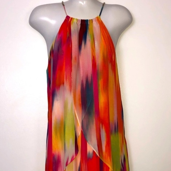 BISOU BISOU Multicolored Sherbet Flowy Dress Size 14 - Picture 6 of 11